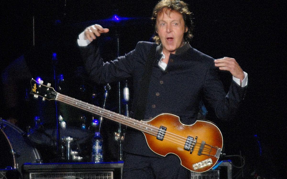 Paul McCartney with bass guitar